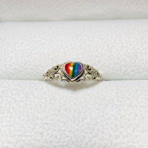 Vintage 925 Sterling Silver Pride Enamel Ring